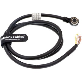 Alvin's Cables 12 Pin Hirose Female Right Angle to Open End Shield Cable for Sony Basler Cameras 1M