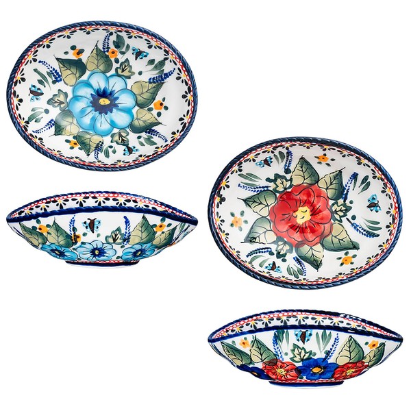 silesia Handmade 8 oz Small Bowls - Ceramic Hand Painted