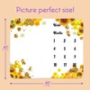 PHMOJEN Baby Monthly Milestone Blanket| Sunflower Bee Honeycomb Golden Honey