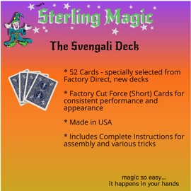 Ted's Sterling Magic Bicycle Svengali Deck Trick in Blue Back, Hearts Suit, Choose Your Force Card (Queen)