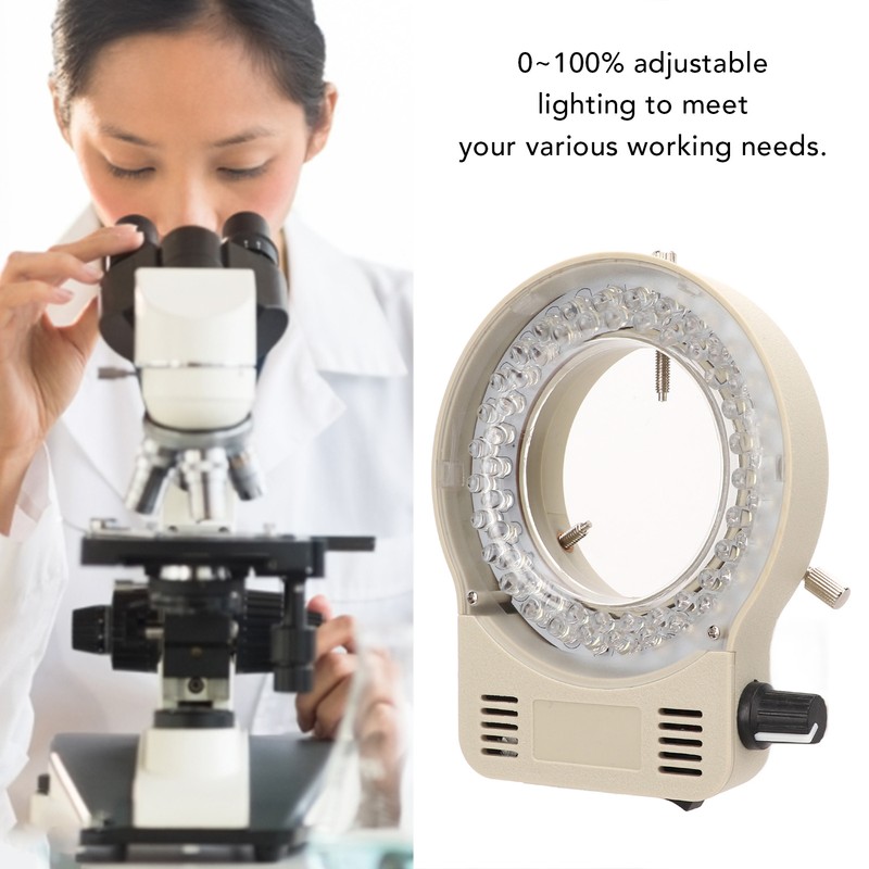 Microscope Illuminator Ring LED Light Source Adjustable Accessory 100‑240V
