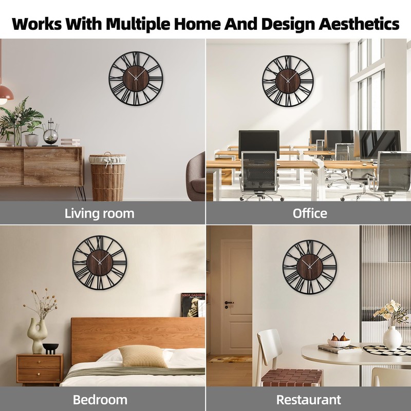 Mee 2ou 24 Inch Large Metal Wall Clock with Voice