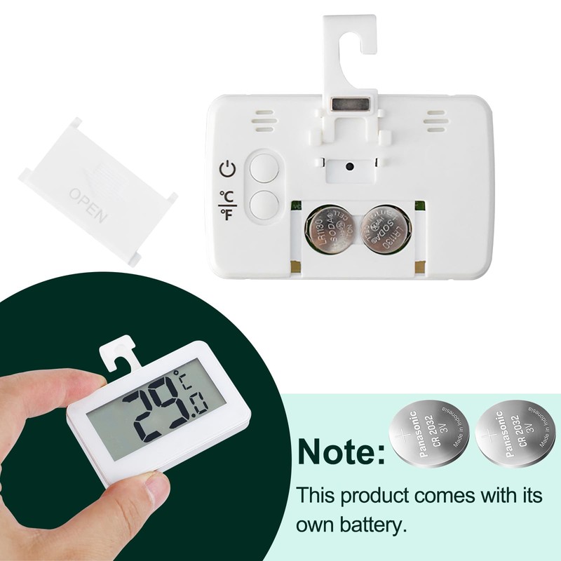 Digital Refrigerator Thermometer – Waterproof Fridge Freezer Thermometer with Easy-to-Read