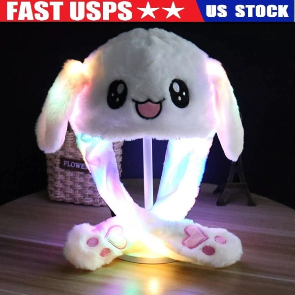 Unbranded Bunny Hat Light Up Cute Plush Rabbit Hat Moving