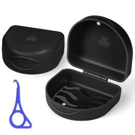 OFFCUP Braces Box with Aligner Removal Tool Clip Box Portable Dento Box Denture Box Braces Box Rail Box Tooth Rail Box - Blue