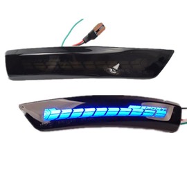 LED Dynamic Turn Signal Light Side Mirror Blinker Sequential Lamp Assembly For Ford Focus 2 MK2 Focus 3 MK3 3.5 For Mondeo MK4 EU (ZM-Blue-Yellow)