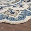 LR Home Edged Flora Area Rug, 6' Round, Ivory and
