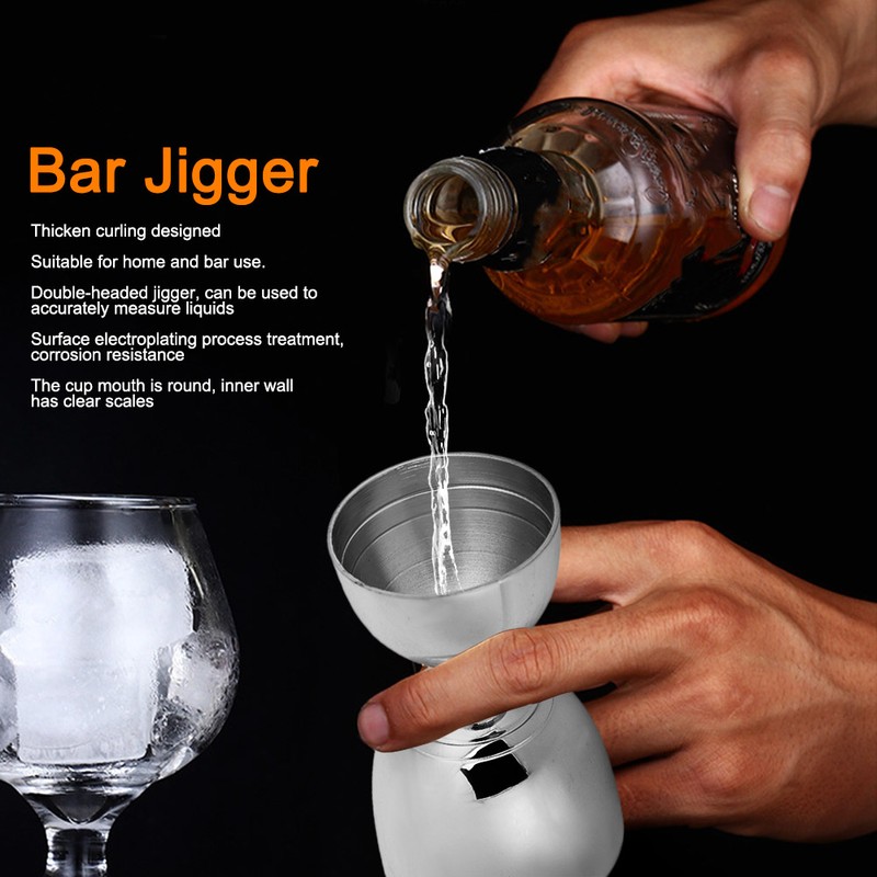 Stainless Steel Double Head Cocktail Jigger Mixer Bartending Tool for