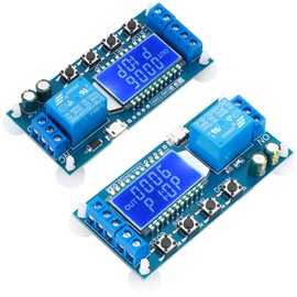 DROK Time Delay Relay 2pcs Circuit Unit DC 5V 12V 24V Delay Controller Board Delay-Off Cycle Timer 0.01s-9999mins Moduled with LCD Display and Micro USB 5V Power Input