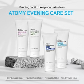 A-TOMY Evening Care 4 set _ DEEP CLEANSER/FOAM CLEANSER/PEELING GEL/PEEL-OFF MASK k-beauty