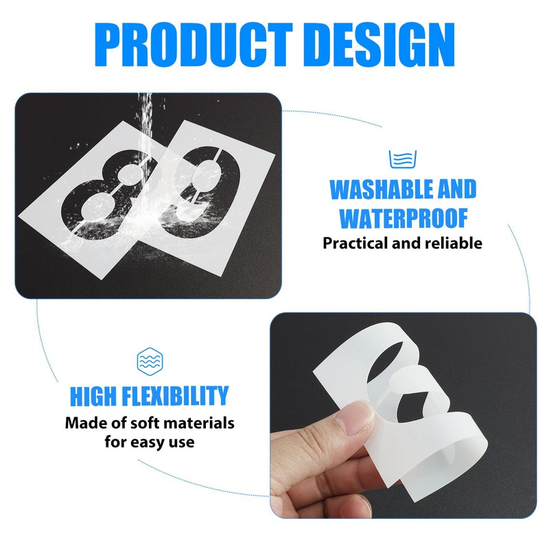 3 Inch Number Stencils – 11 Pcs Reusable Templates for