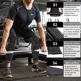 Rodilla Mangas largas de para hombres y mujeres (1 Par), fútbol,alivio del dolor, correr, dolor de articulaciones,ACL (Negro, Grande (paquete de 2))