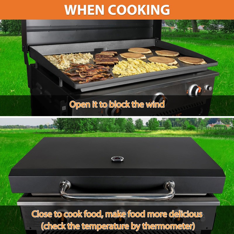 Mofeez Hinged Lid with Hood for Blackstone: 28 inch Griddle
