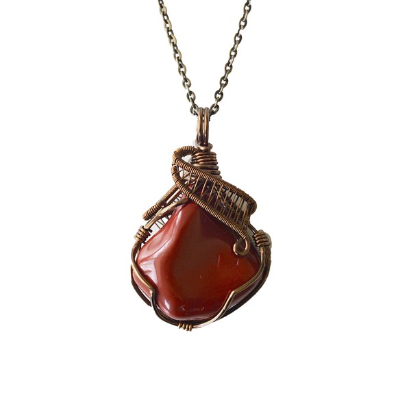Designs by Nature Gems Handmade Women’s Red Jasper Necklace 24