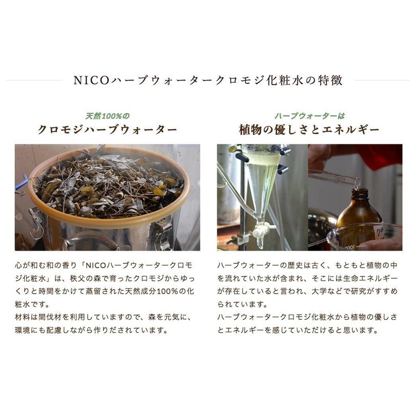 NICO Chromoji Herbal Water, Heartwarming Japanese Scent, 100% Natural Ingredients,
