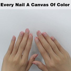 YiMistnnts Semi Cured Gel Nail Strips 20pcs Gel Nail Stickers UV Semi Cured Gel Nail Wraps for Home Nails DIY (Glitter Cherry Blossom)