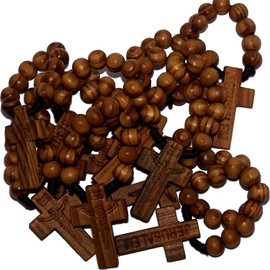 Holy Land Market 10 finger wooden Rosaries from Bethlehem with Pendant from Bethlehem