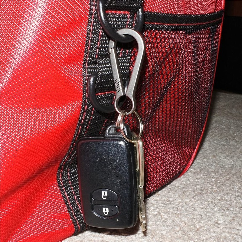 Beaton_Japan Titanium Alloy Carabiner, Small Keychain, Key Ring, Rustproof, Hook,