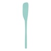 Tovolo Light Aqua Flex-Core All-Silicone Long-Handled Jar Scraper Spatula, Angled