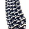 Natural Round Black Obsidian with C.Z. Inlay 16mm Stone 15in.