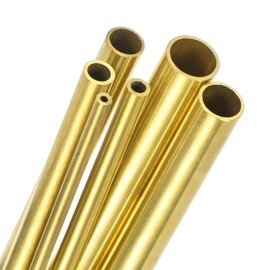 M METERXITY 330mm Brass Round Tube, 2mm 3mm 4mm 5mm 6mm 7mm OD 0.5mm Wall Thick Brass Seamless Straight Pipe Tubing for Construction/Machining/DIY Crafting[Set of 6 Pack]