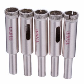 JINGLING 11mm Tile Hole Saw Diamond Drill Bits Masonry Tools for Stone Glass Pack of 5Pcs