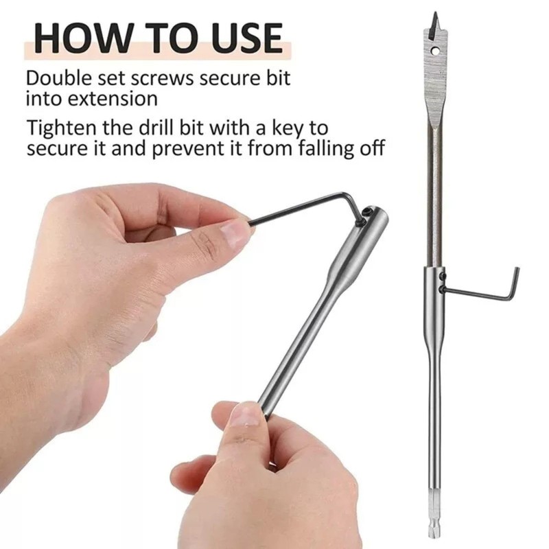 4pcs Drill Bit Extension Set 6" & 12" Long High-Carbon