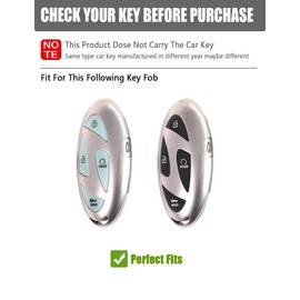 YINEOR Key Fob Cover Leather Car Key Case Keychain Fob Holder Compatible with 2023 2024 2025 Hyundai Elantra Santa fe Sonata Ioniq 6 Azera Grandeur GN7 Kona EV (HYC03-5-Brown)