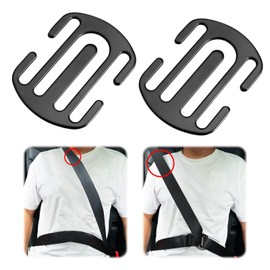 AHRLIC 2Pcs Car Seat Belt Adjuster Clips, Safety Belt Buckle for Kids & Adults, Universal Metal Seatbelt Locking Clip, Shoulder Strap Stopper for Most Auto Models, Comfort & Protection, Easy Install