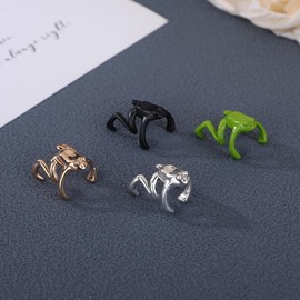Rumtock 4pcs Green Frog Ear Bone Clip Christmas Fun Jewelry for Women Non Piercing Earrings Cartilage Ear Cuff (Frog)