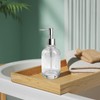 UHEY HOME Glass Soap Dispenser Bathroom Kitchen11.8oz Refillable Liquid Soap