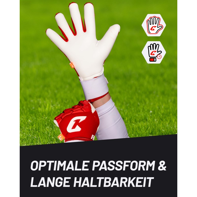 CATCH & KEEP Fly Red Soul Men's Goalkeeper Gloves, Size