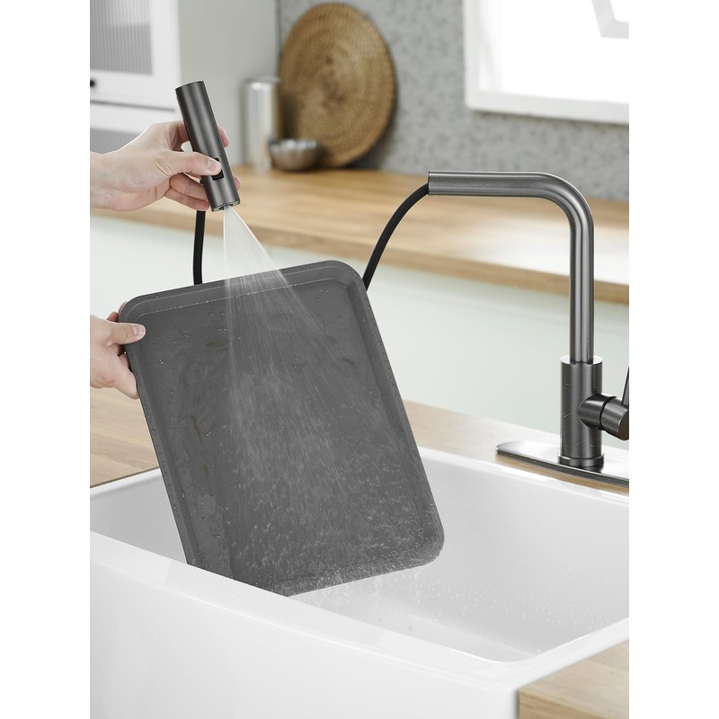 Kitchen Faucets with Pull Down Sprayer,Waterfall Kitchen Sink Faucet,Commercial Utility