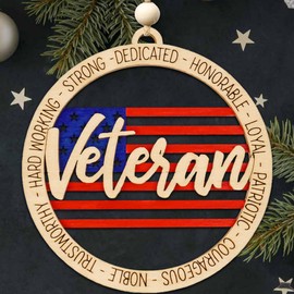Veteran Ornament, US Veteran Christmas Ornament, Boyfriend, New Year Gift for Veterans, Military Gifts, Army Veteran, Veterans Gift, from Wife, Daughter, Son