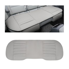 BWBWND Leather Car Seat Cover, Breathable Rear Seat Bottom Cushion Pad Filling Bamboo Charcoal, Comfortable Anti-Slip Vehicle Long Bench Cover with Storage Pockets, Car Accessories (Gray)