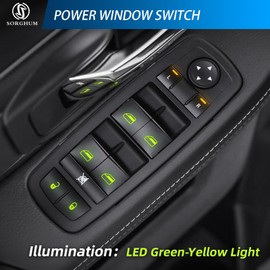 Sorghum - Interruptor de ventana eléctrica para lado del conductor compatible con Jeep 08-09 Liberty 08-09 Chrysler Town & Country Dodge 08-10 Grand Caravan 09-14 Journey Reemplazo# 68039999AA