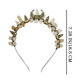 Poememgi Citrine Raw Crystal Tiara Headband, Rhinestone Hairband Bridal Headwear for Women Girls (yellow1)