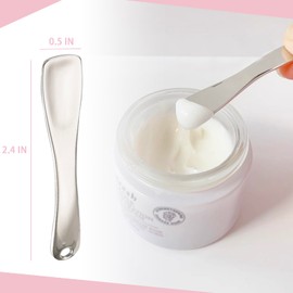 LUTQ Metal Makeup Spatula Tool - Spatula for Skincare, Cosmetic Scoop for Creams, Lotions, Masks - Makeup Spatula in Rose Gold, Silver and Gold Colors