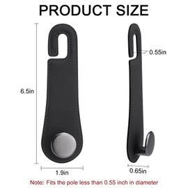 JESTOP Leather Car Seat Storage Hanger, 2 Pack, Stylish Seat Organizer Hooks for Purses, Bags, Coats, Umbrellas, Black