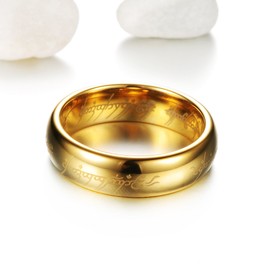 COPAUL Schmuck Damen Wolfram Wolframcarbid Hochglanz Poliert Partnerringe Freundschaftsringe Eheringe Trauringe Verlobung Ringe Band,Gold