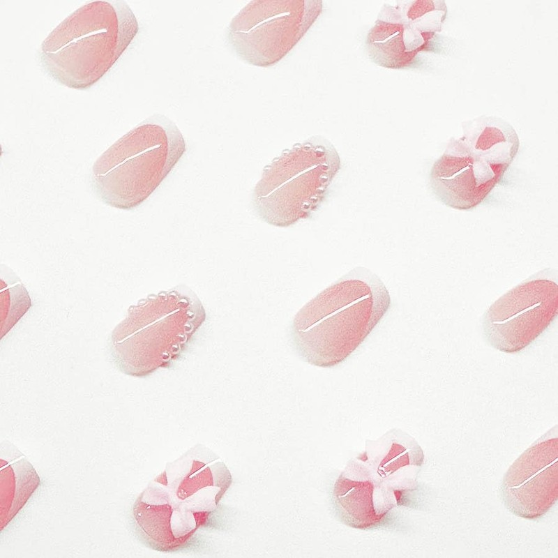 Press On Nails, Beauty Pattern Summer Cute Glue on Nails,
