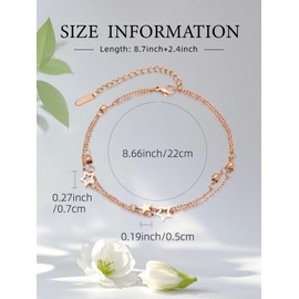 iFFkuwi Women's Adjustable Star Anklet – Dainty Five-Pointed Star Charm Ankle Bracelet for Daily Wear and Summer Outfits – Minimalist Foot Jewelry Gift for Her