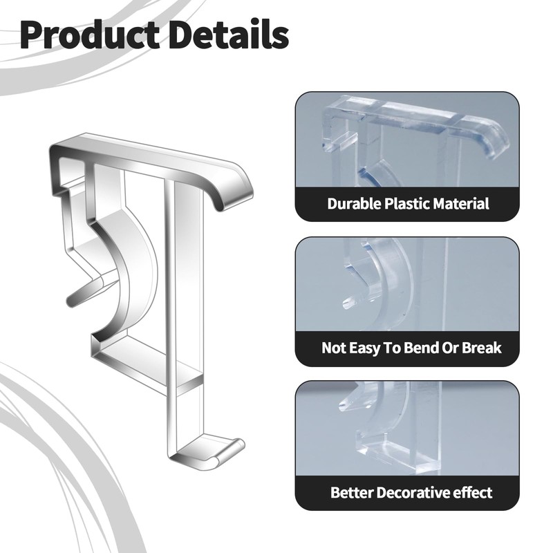 Clear Plastic Hidden Blind Clip Replacements, 12 PCS, Fits 2