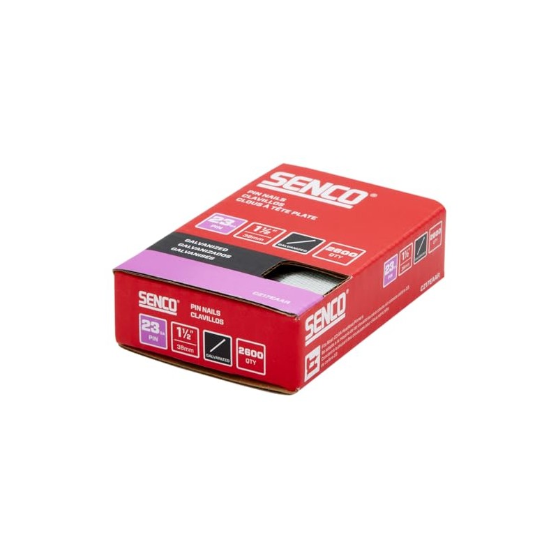 SENCO CZ17EAAR 1-1/2" 23 Gauge Pin Nails, Galvanized Finish 2,600