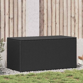 SKM Patio Storage Box Poly Rattan 39.3"x19.6"x19.6" Black,Black (Weight 18.3KG)