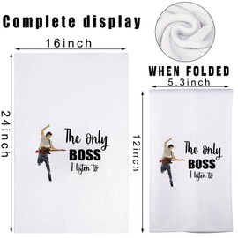 MYSOMY Bruce Fans Kitchen Towel Rock Music Lover Gifts Rock Band Kitchen Towel The Only Boss I Listen To Music Dish Towel (Only Boss UK)