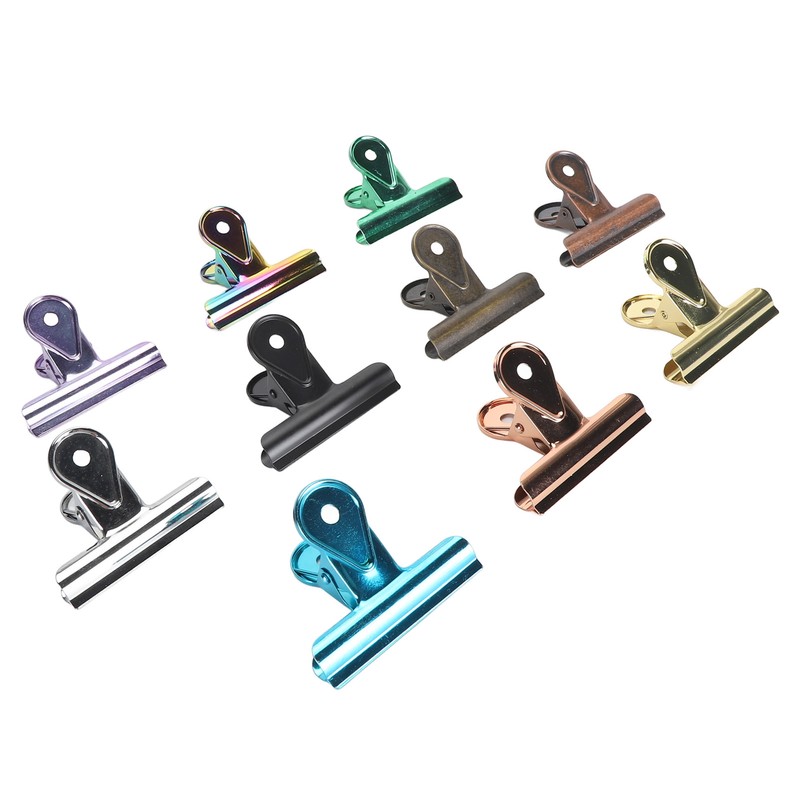 10PCS Colorful Metal Hinge Clips Multifunctional File Money Clamps for