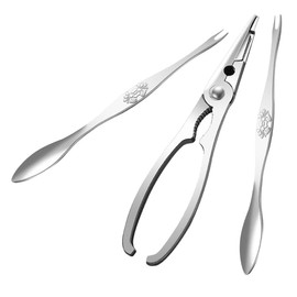 Alipis 1 Set Crab Claws Lobster Tool Cracker Crab Picks Seafood Boil Party Supplies Crab Forks Seafood Picks Eating Utensils Seafood Forks Metal Picks Stainless Steel Silver