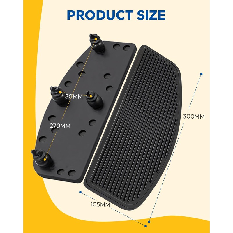 Front Footboard, Rubber Insert Rider Footboard Floorboard Foot Peg Footrest