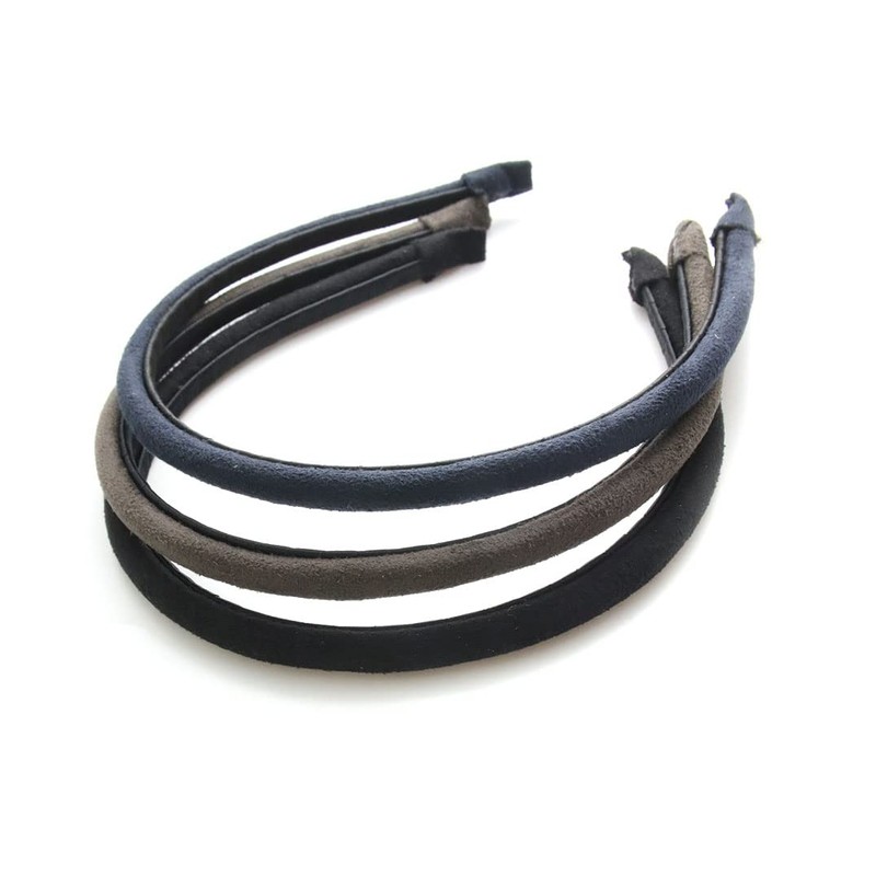 Vingtaine HK-258 Simple Headband with Suede, Basic, Adult, Present, Black